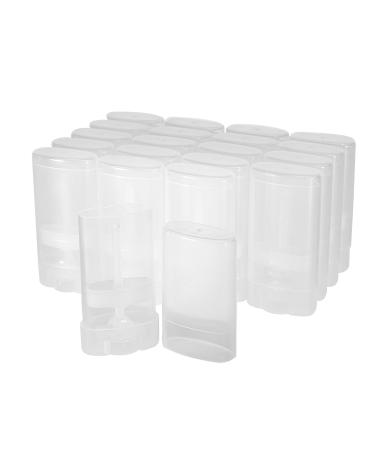 Xiboya textile Empty Oval Deodorant Lip Lipstick Balm Tubes Containers Plastic 20PCS 15ML Transparent (15ml  Transparent)