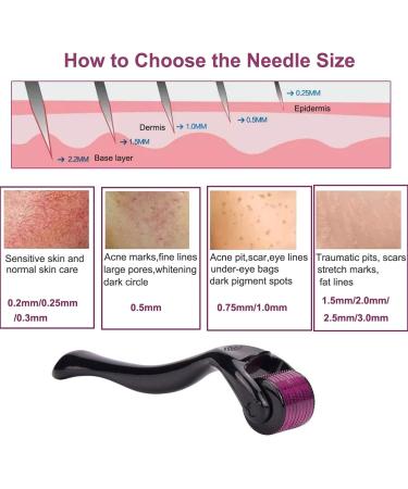 540 Titanium Microneedle Derma Roller Skin Care for Face Facial Wrinkles Hair Loss Stretch Marks Hair Regrowth Micro Needles Professional Microneedling Derma Needling Kit with Case 0.5mm - Buy Online on GoSupps.com