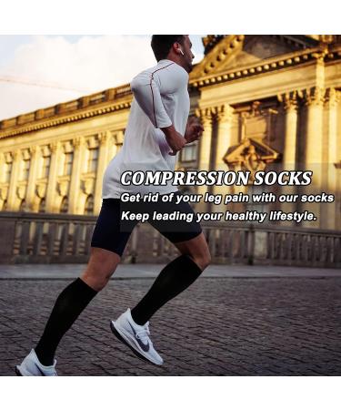 ACTINPUT Copper Compression Socks 4 Pairs for Men & Women - Nurses Running Cycling Support - Black L/XL - Buy Online on GoSupps.com