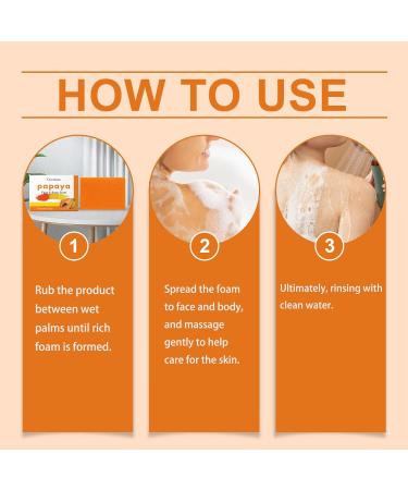  NACGYUDP Papaya Face & Body Soap Purely Plant Based Turmeric Foundation Blemish Correction Gentle Skin Cleansing Blemish Reduction for a Feel - Buy Online on GoSupps.com