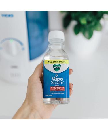 Vicks VapoSteam Medicated Liquid with Camphor 8 Oz - Cough Suppressant for Vicks Vaporizers and Humidifiers - Buy Online on GoSupps.com
