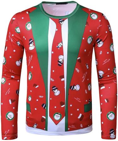 USNSM Men's Christmas 3D Printed Long Sleeve Sweatshirt - Green, XL - Buy Online on GoSupps.com