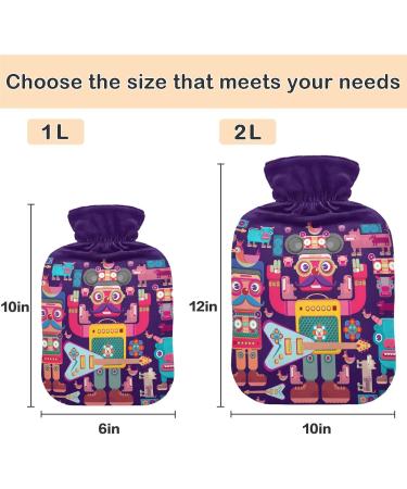 Naanle Robot Musician Hot Water Bottle - Transparent Hand Warmer for Pain Relief & Cold Therapy | 1L | Ideal for Comfort & Relaxation - Buy Online on GoSupps.com