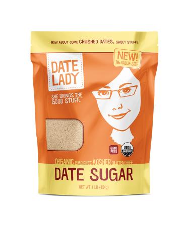 Organic Date Sugar, 1 lb | 100% Whole Food | Vegan, Paleo, Gluten-free & Kosher | 100% Ground Dates | Sugar Substitute and Alternative Sweetener for Baking | Contains Fiber from the Date (1 Bag) 1 Bag (16 Ounce)