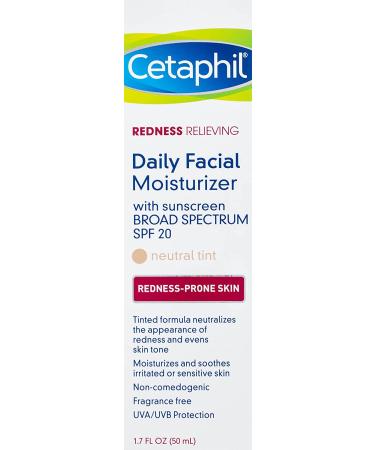 Cetaphil Redness Relieving Daily Moisturizer SPF 20 - Neutral Tint (1.7 fl oz) - Buy Online on GoSupps.com