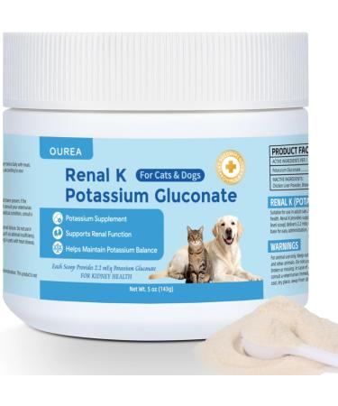 Renal K Potassium Gluconate for Dogs and Cats 2.2 mEq per Scoop Supports Kidney Function Restores Potassium Levels Boosts Energy Muscle Strength Vet-Recommended - Buy Online on GoSupps.com