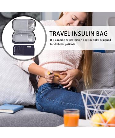 Healifty Insulated Diabetic Insulin Cooler Bag - Portable Organizer for Insulin Pens & Vials - Navy - Buy Online on GoSupps.com