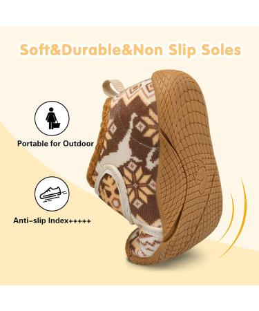 JOINFREE Baby Girl First Walking Shoes | Anti-Slip Plush Baby Boys Slipper Shoes | Cozy Toddlers Shoes 6.5/7 UK | Bohemia Style - Buy Online on GoSupps.com
