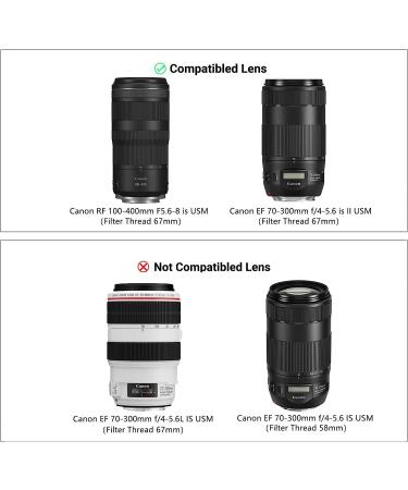 JJC Lens Hood for Canon RF 100-400mm & EF 70-300mm - Replaces Canon ET-74B - Reversible/Bayonet Design - Buy Online on GoSupps.com