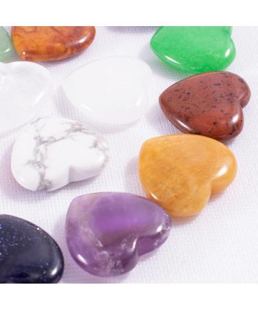 Kioiner 20 Pcs Heart Shape Stones 2 cm Love Heart Healing Crystal Stones Natural Heart Worry Stones Chakras Stones for Women Yoga Witchcraft Meditation Stress Reiki Energy Balancing Home Decoration - Buy Online on GoSupps.com