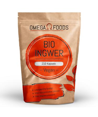 ORGANIC Ginger Capsules - 210 Ginger Capsules High Dosage - Ginger Ginger - ORGANIC Ginger Capsules - vegan ginger capsules