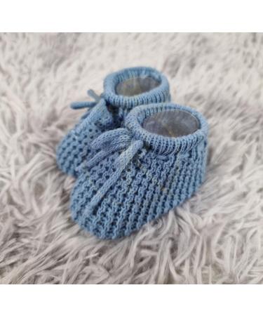 Royal Icon Baby Booties 0-3 Months - Warm & Safe Slippers for Baby Boys & Girls - Newborn Baby Boots Ri401 in Dusty Blue - Buy Online on GoSupps.com