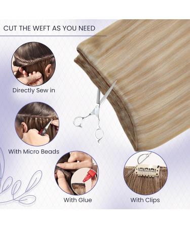 Shop Laavoo 35cm Real Hair Extensions for Sewing - Light Brown & Blonde Smooth 80g Quality - Perfect for Gorgeous Hair Transformations! - Buy Online on GoSupps.com