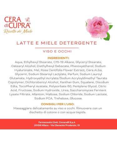 Milk and Honey Face & Eye Cleanser 200ml - Made in Italy | Gentle Formula for All Skin Types - Buy Online on GoSupps.com