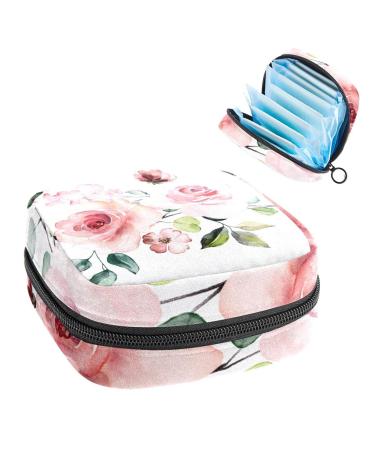 Women's bonds Storage bags Stillpad holder ink Painting Flowers Portable Period Kit Bag Feminine product bag for women girls color4