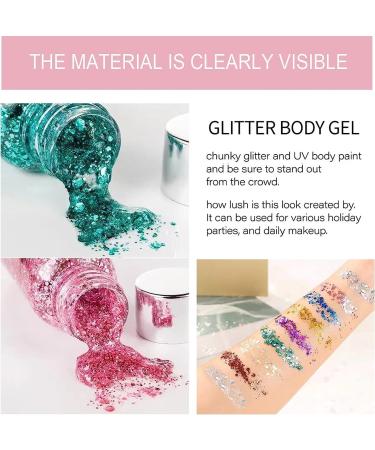 Body Glitter Gel Face Glitter Mermaid Chunky Glitter Hair Glitter Body Festival Glitter Eyeshadow Sequins Glitter for Face Body Eye Hair Nails Makeup Long Lasting Sparkling(Rosegold) 107#RoseGold - Buy Online on GoSupps.com