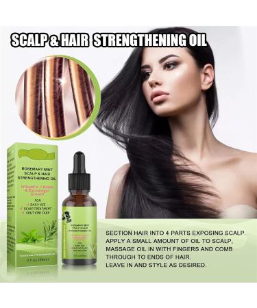 Rosemary Mint Scalp & Hair Strengthening Oil 59ml Rosemary Hair Growth Oil Rosemary Oil for Hair Growth Anti Hair Loss Fast Grow Nourish Dry Damaged Hair for Men & Women (2 pieces) - Buy Online on GoSupps.com