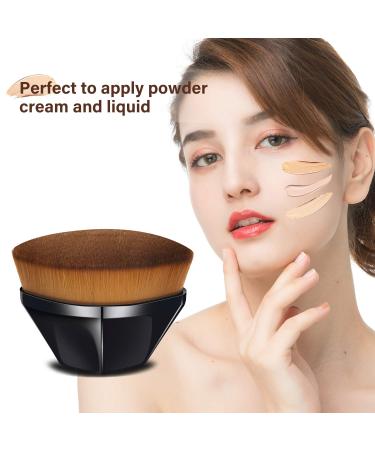 Flat Top Kabuki Foundation Makeup Brush for Blending Liquid and Powder Cosmetics (Black) - Buy Online on GoSupps.com