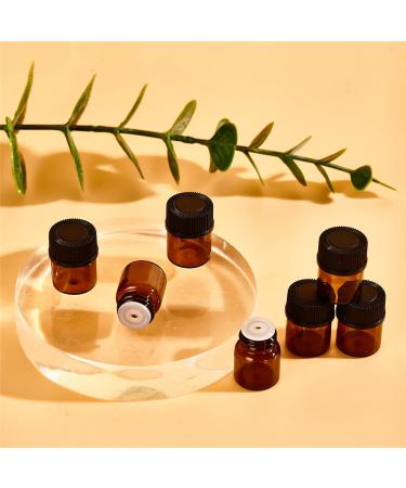 100Pcs Mini Amber Glass Essential Oil Sample Bottles - Refillable 1ml Brown Perfume Bottles for Travel - Perfect for DIY and Aromatherapy - Buy Online on GoSupps.com