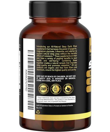 Earth Elixir 4-in-1 Sleep Aid (120 Caps) w/Apigenin 50mg Magnesium Glycinate 200mg L Theanine 200mg & Valerian Root for Sleep Aid 300mg | Apigenin Supplement for Sleep | Sleeping Pills - Buy Online on GoSupps.com