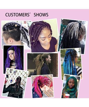 Dreadlock Extension Ombre for Hip-Hop | Synthetic Heat Resistant Faux Locs | 10 Strands/2 Packs Black to Dark Green - Buy Online on GoSupps.com