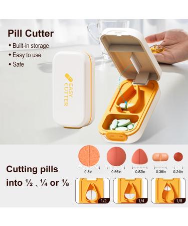 Buy the Best Pill Cutter | USA Design | Cuts Small & Large Pills | Includes Crystal Acrylic Pill Box - Perfect for Vitamins - Buy Online on GoSupps.com