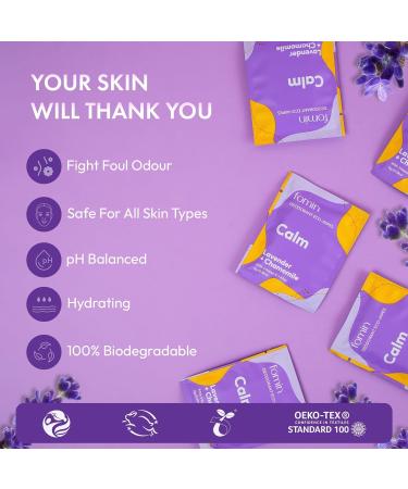 FOMIN Travel Deodorant Wipes - 30 Count - Calming Lavender and Chamomile - pH Balanced Hypoallergenic Mini Deodorant Wipes For Women and Men - Plastic-Free Individually Wrapped Underarm & Body Wipes Calm - Lavender Chamomile - Buy Online on GoSupps.com