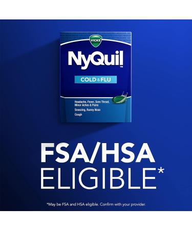 Vicks NyQuil Cold & Flu Nighttime Relief Liquid Capsules - 16 Count (Pack of 1) - Buy Online on GoSupps.com