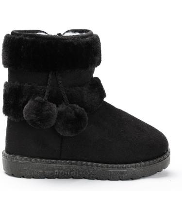 Yeeteepot Baby Girls' Winter Snow Boots - Warm Lined Anti-Slip Booties for Toddlers | Black, Size 11.5 UK Child - Buy Online on GoSupps.com