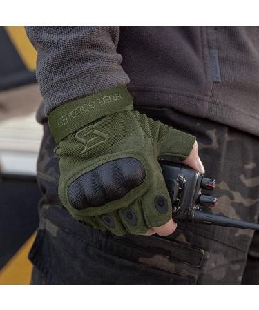 Free Soldier Tactical Outdoor Gloves for Men - Half-Finger Motorcycle & Climbing Gloves | Ideal for Airsoft Paintball & Military Use - Buy Online on GoSupps.com