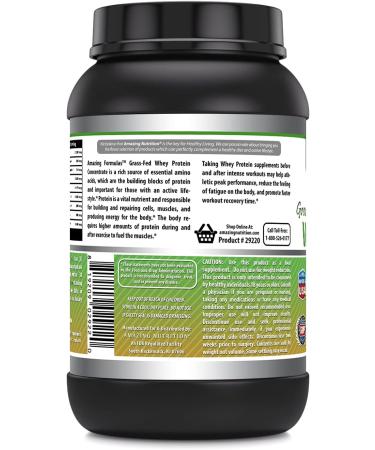 Amazing Formulas Grass-Fed Whey Protein Powder | 25 Grams Protein Supplement | Natural Sweetener and Flavor | Contains BCAA & EAA | Non-GMO | Made in USA (2 Lb Unflavored) - Buy Online on GoSupps.com