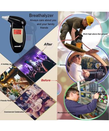 OFZVEOB Portable Digital LED Display Breathalyzer - Police Accurate Alcohol Tester with Keychain and 10 Mouthpieces - Buy Online on GoSupps.com