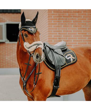 Buy SUNRIDE Windsor Genuine Leather Breastplate with Martingale for Horses - Elastic & Adjustable (Cob Black) - International Shipping Available - Buy Online on GoSupps.com