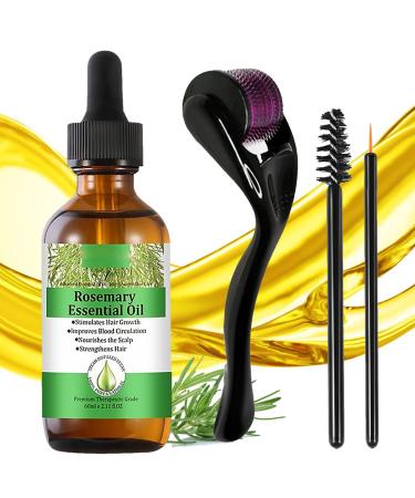 Rosemary Hair Oil(60ml) Rosemary Oil for Hair Growth Diluted Rosemary Essential Oils for Hair Loss & Skin Care Strengthens Hair Nourishes Scalp Hair Loss Improve Oil for Women and Men