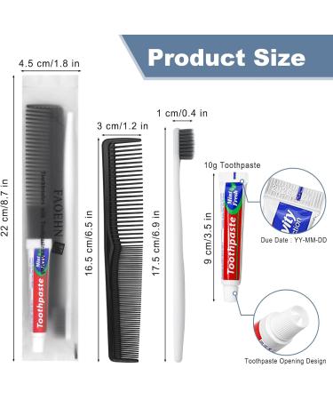 White Disposable Toothbrush Set with Toothpaste & Comb - Travel-Friendly Individually Wrapped for Hotels Airbnb & Charity Perfect for Homeless & On-the-Go - Buy Online on GoSupps.com