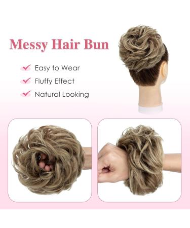 Tess Hair Part with Rubber Band - 55g Lured Hair Tie Extension for Women & Girls - Light Brown to Blonde Big Bun - Buy Online on GoSupps.com
