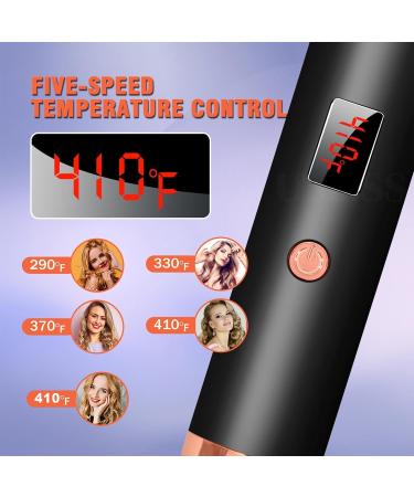 Hair Curler Straightening Brush - Ceramic Tourmalines Barrel Household Hair Curling Comb | Adjustable Heated Portable Hair Curler Brush Fine Thick Hair Round Curling Iron for Girls Travel Hair Style - Buy Online on GoSupps.com