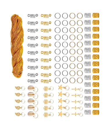 Beavorty 1 Box Wig Accessories hair jewelry for braids braid accessories Hair Decoration Braid hair braiding jewelry Chic Hair Cuffs Hair Buckles gold and silver hair accessories set