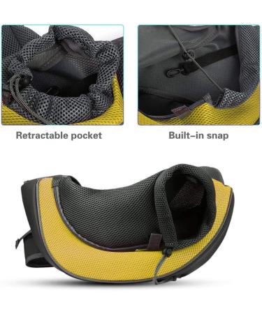 Petemoo Portable Pet Carrier Bag - Breathable Mesh Travel Shoulder Bag for Dogs & Cats (Up to 5kg) - Yellow - Buy Online on GoSupps.com