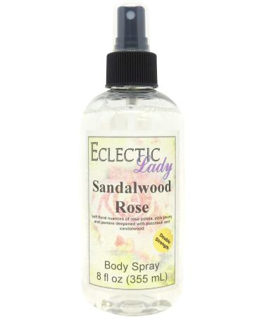 Sandalwood Rose Body Spray (Double Strength) 8 ounces Body Mist for Women with Clean Light & Gentle Fragrance Long Lasting Perfume with Comforting Scent for Men & Women Cologne with Soft Subtle 8 Fluid Ounces (Double Strength)
