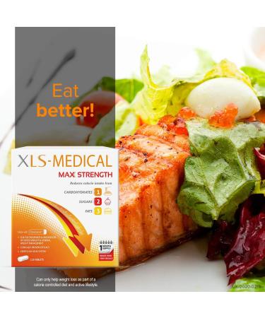 XLS Medical Max Strength Tablets - Reduce Calorie Intake from Carbs, Sugars & Fats - Weight Loss Aid - 40 Tablets - 10 Days Treatment - Buy Online on GoSupps.com