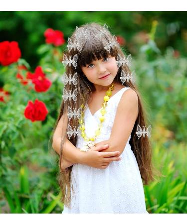 8 Pcs 3D Moving Butterfly Hair Clips & 2 Pcs Tassel Barrettes Set - Cute Fluttering Butterfly Hair Accessories for Women & Girls - Perfect for Bride, Wedding, 90s Styling - Silver - Buy Online on GoSupps.com