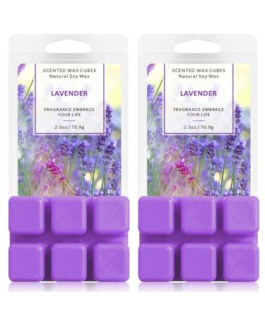 LA BELLEFE Wax Melts Wax Cubes, Lavender Scented Wax Melts for Warmers, Natural Soy Wax Melts Birthday Gift Set, Scent Wax Cubes for Weddings, Parties, Spa, Meditation (2.5oz/70.9g*2)