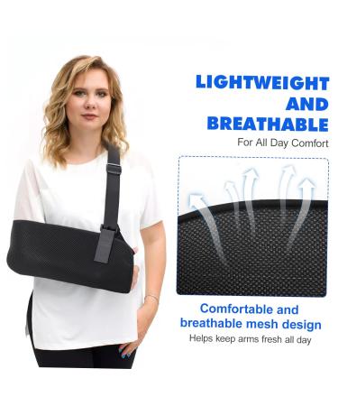 VICASKY Lightweight Shoulder Immobilizer Sling for Injury Recovery - Breathable Support for Rotator Cuff Torn Wrist & Elbow Surgery - Men & Women - Buy Online on GoSupps.com