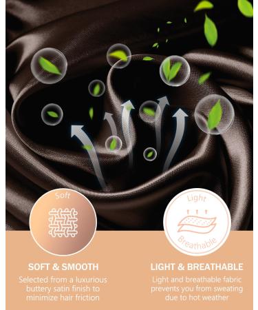 Shop Mikimini Satin Hood 2-Pack for Men & Women - Turnable Double-Layer Silk Sleep Hood for Curly Hair & Braids - Adjustable XL (Chocolate/Silver) - Buy Online on GoSupps.com