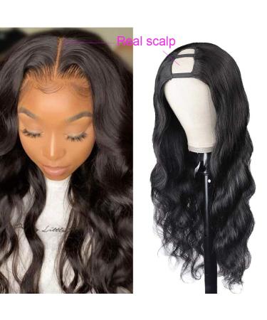 18 U Part Body Wave Human Hair Wig for Black Women - Brazilian U Part Glueless Half Wig 18 Inch - Buy Online on GoSupps.com