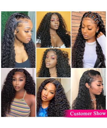 Mongolian Deep Curly HD Transparent Lace Front Wig 24 Inch - Pre Plucked, Full & Thick | 13x6 Lace Front Human Hair Wig for Black Women - Buy Online on GoSupps.com