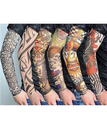 Kirozanny 12pcs Art Fake Temporary Tattoo Sun Protection Compression Arm Sleeves - Random Color - Buy Online on GoSupps.com
