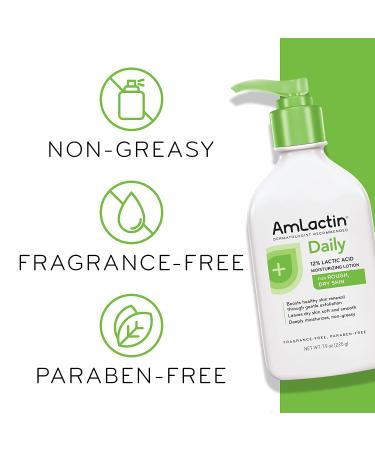 Amlactin Daily 12% Lactic Acid Moisturizing Lotion - Fragrance-Free 7.9 oz - Buy Online on GoSupps.com