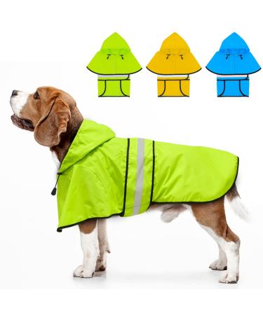 Weesiber reflective waterproof dog rain coat-adjustable pet jacket light dog-lovo-poncho with hood for small to very large dogs and puppies (M green) m green - Buy Online on GoSupps.com